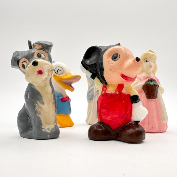 Vintage Disney Candles Set Mickey Donald The Tramp Princess Fairy - Picture 4 of 13